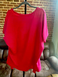PINK TOP OVER BLACK SWEATS