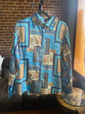VINTAGE BAROQUE RENAISSANCE BLUE LONG SLEEVED SHIRT AND PANTS NARR