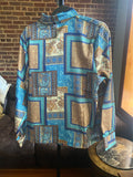 VINTAGE BAROQUE RENAISSANCE BLUE LONG SLEEVED SHIRT AND PANTS NARR